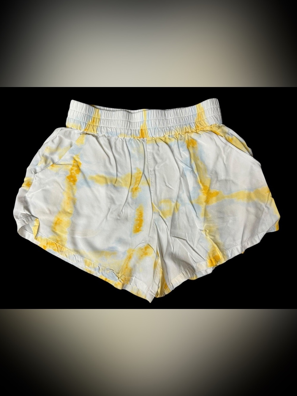 Calia Women's XS High Rise Cover Up Shorts Watercolor Plaid Yellow P661100